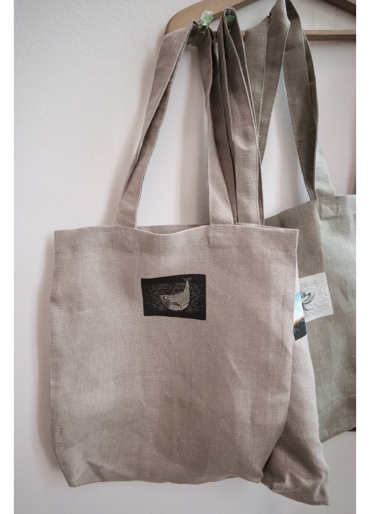 Льняная сумка - шоппер с вашим логотипом