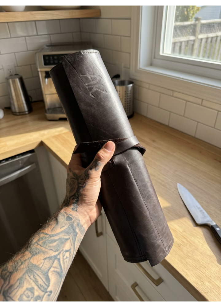 Скрутка для ножей из натуральной кожи "Ролл" Скрутка для ножей из натуральной кожи "Ролл"